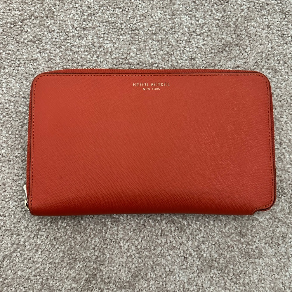 Henri Bendel Orange Travel Wallet